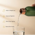 Pure Copper Bottle with Anti-oxidant properties | Matte Forest Green variant